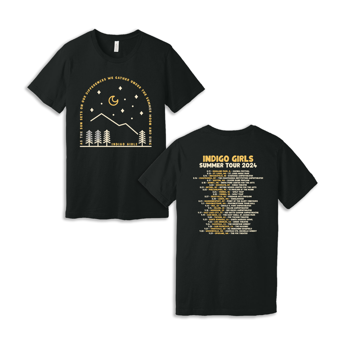 Summer Tour 2024 Moon w Dates T-shirt